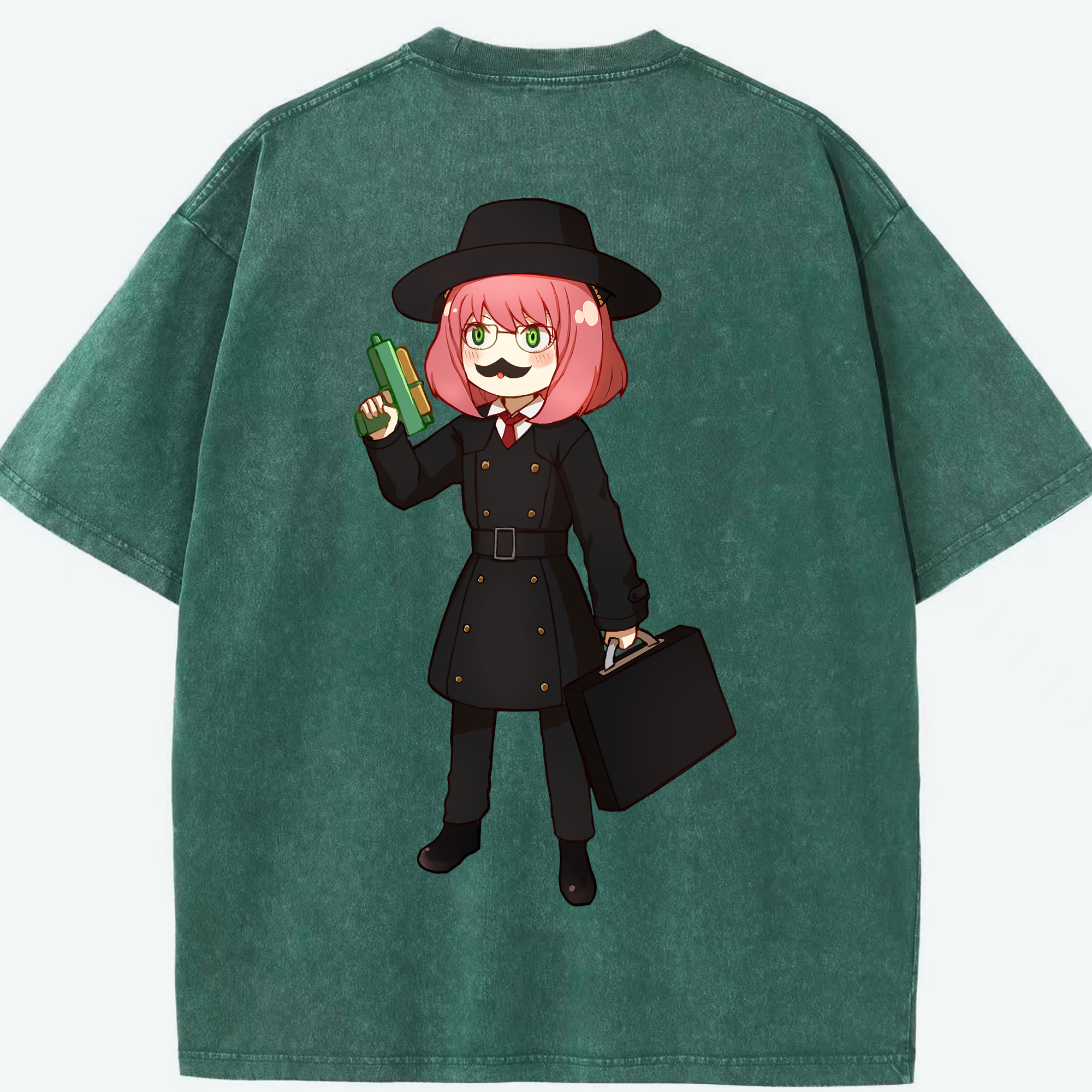 （画像用） SPY×FAMILY间谍家家酒 綿100% ヴィンテージ風 半袖Tシャツ（背面プリント）